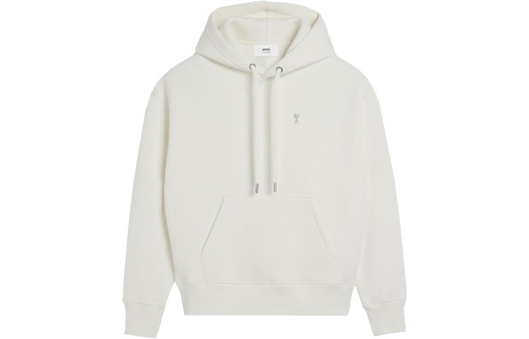 Order Ami Paris FW23 愛心棉質連帽衫 男女寬鬆版 米白色。 SPUSW217740-150