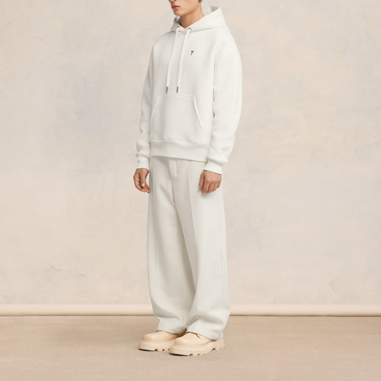 Details for Ami Paris FW23 愛心棉質連帽衫 男女寬鬆版 米白色。 SPUSW217740-150
