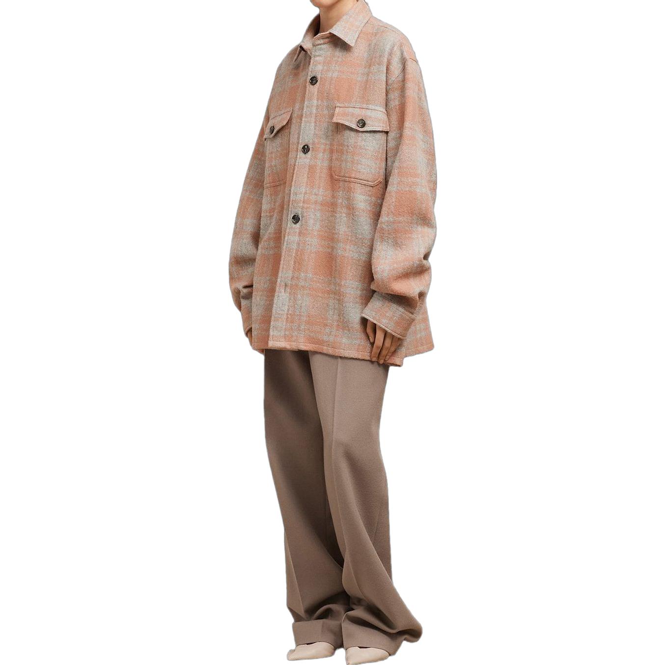 Ami Paris AMIPARIS FW23 Pink Oversized Wool Checked Pocket Shirt Unisex Designer Style. UJK226WV0014665 圖 4