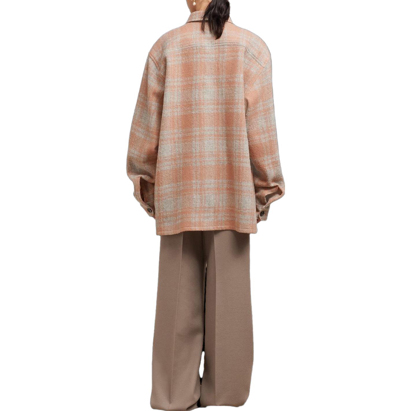 Ami Paris AMIPARIS FW23 Pink Oversized Wool Checked Pocket Shirt Unisex Designer Style. UJK226WV0014665 圖 5