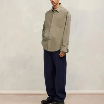 Ami Paris AMIPARIS FW23 男女宽松款纯色长袖衬衫 灰棕色 USH140CO0056-281 Purchase Ami Paris AMIPARIS FW23 男女宽松款纯色长袖衬衫 灰棕色 USH140CO0056-281