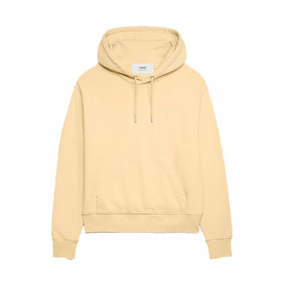 Ami Paris AMIPARIS FW23 Unisex Pullover Sweatshirt with Chest Logo Embroidery Khaki. USW203730718