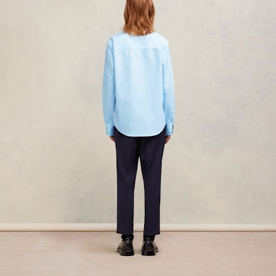 アミパリス AMIPARIS FW23 ユニセックス 刺繍入り 長袖シャツ ブルー USH160CO0031450 Shop アミパリス AMIPARIS FW23 ユニセックス 刺繍入り 長袖シャツ ブルー USH160CO0031450