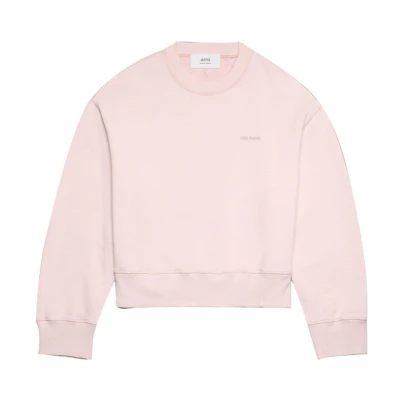 Ami Paris AMIPARIS FW23 Unisex Washed Cotton Pullover Sweatshirt Nude Pink USW016JE0052-679