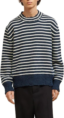 아미파리 FW23 유니섹스 울 스트라이프 크루넥 스웨터 블루/아이보리. UKS027KN0017477 Lookbook 아미파리 FW23 유니섹스 울 스트라이프 크루넥 스웨터 블루/아이보리. UKS027KN0017477