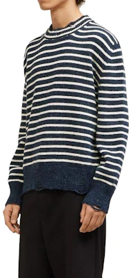 아미파리 FW23 유니섹스 울 스트라이프 크루넥 스웨터 블루/아이보리. UKS027KN0017477 Purchase 아미파리 FW23 유니섹스 울 스트라이프 크루넥 스웨터 블루/아이보리. UKS027KN0017477