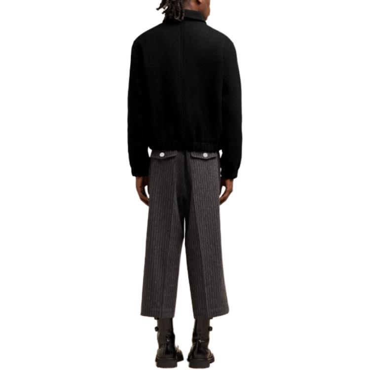 Shop Ami Paris AMIPARIS FW24 黑色羊毛外套搭配心形刺繡。 HJK033WV0049-001