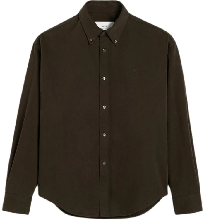 ami-paris-amiparis-fw-24-embroidered-heart-oversized-long-sleeve-shirt-dark-brown-hsh-170-co-0082-221