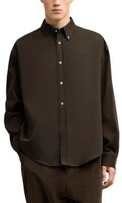 アミパリス AMIPARIS FW24 刺繍ハート オーバーサイズ長袖シャツ ダークブラウン HSH170CO0082-221 Lookbook アミパリス AMIPARIS FW24 刺繍ハート オーバーサイズ長袖シャツ ダークブラウン HSH170CO0082-221