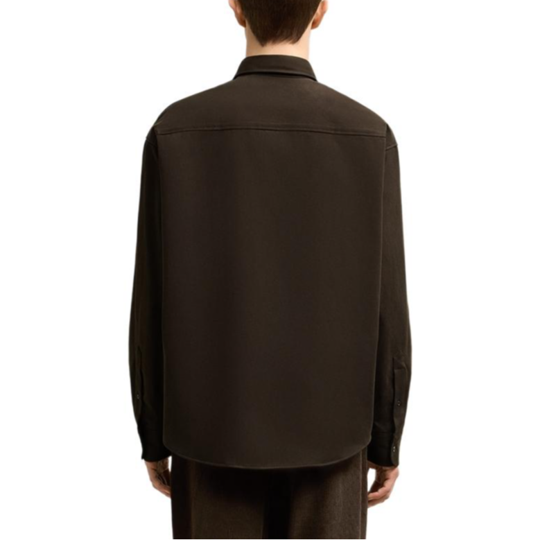 Shop アミパリス AMIPARIS FW24 刺繍ハート オーバーサイズ長袖シャツ ダークブラウン HSH170CO0082-221