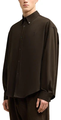 アミパリス AMIPARIS FW24 刺繍ハート オーバーサイズ長袖シャツ ダークブラウン HSH170CO0082-221 Purchase アミパリス AMIPARIS FW24 刺繍ハート オーバーサイズ長袖シャツ ダークブラウン HSH170CO0082-221