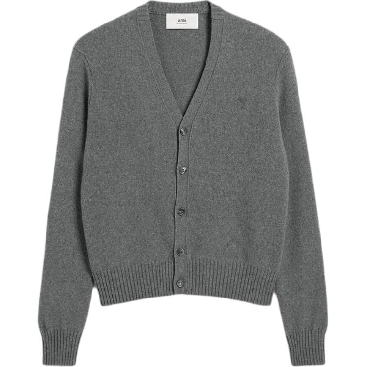 Order アミパリス AMIPARIS FW24 ライトグレー ニットカーディガン 長袖 カジュアルフィット HKC157005-052