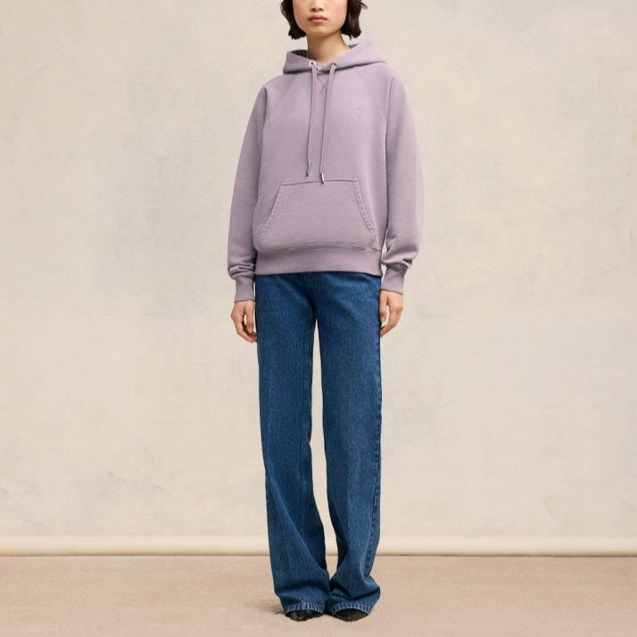 Ami Paris AMIPARIS FW24  Purple Oversized Hoodie with Raglan Sleeves. USW240JE0091-04 圖 5