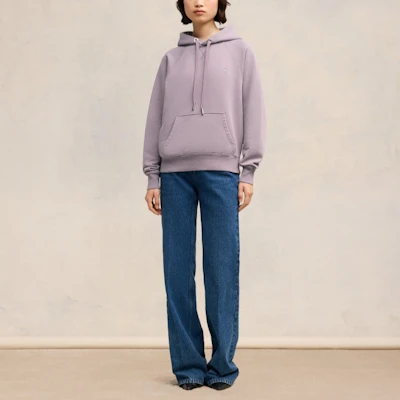 Ami Paris AMIPARIS FW24 Purple Oversized Hoodie with Raglan Sleeves. USW240JE0091-04 Purchase Ami Paris AMIPARIS FW24 Purple Oversized Hoodie with Raglan Sleeves. USW240JE0091-04