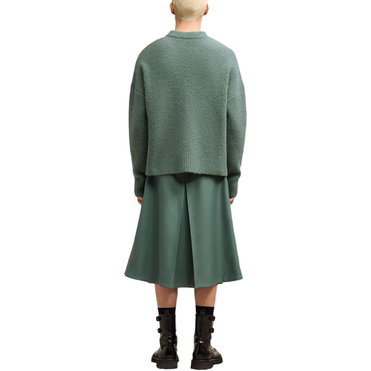 Shop Ami Paris AMIPARIS FW24綠雲絨心字母V領針織毛衣外套中性款 UKC025KN0032-GREEN