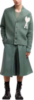 Purchase Ami Paris AMIPARIS FW24 Green Cloud Knit Cardigan with Letter Heart V-neck Unisex. UKC025KN0032-GREEN