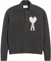 Order Ami Paris AMIPARIS FW24 心型設計針織Polo雲彩毛衣 中性款 深灰色. UPL325KN0032-061
