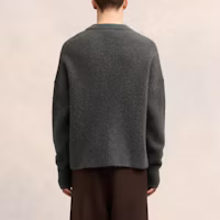 Purchase Ami Paris AMIPARIS FW24 Letter Heart V-Neck Cardigan Cloud Sweater Unisex Dark Grey. UKC025KN0032-061