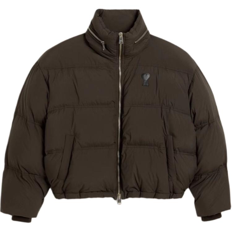 Ami Paris AMIPARIS FW24 Solid Heart Zip Up Loose-Fit Puffer Jacket Men’s Dark Brown. HJK403PA0009-221 圖 2
