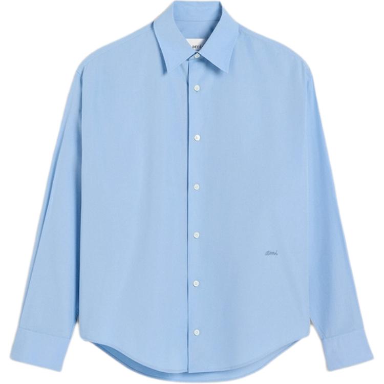 Order Ami Paris AMIPARIS FW24 男女休閒寬版長袖襯衫 藍色 USH176CO0063-484
