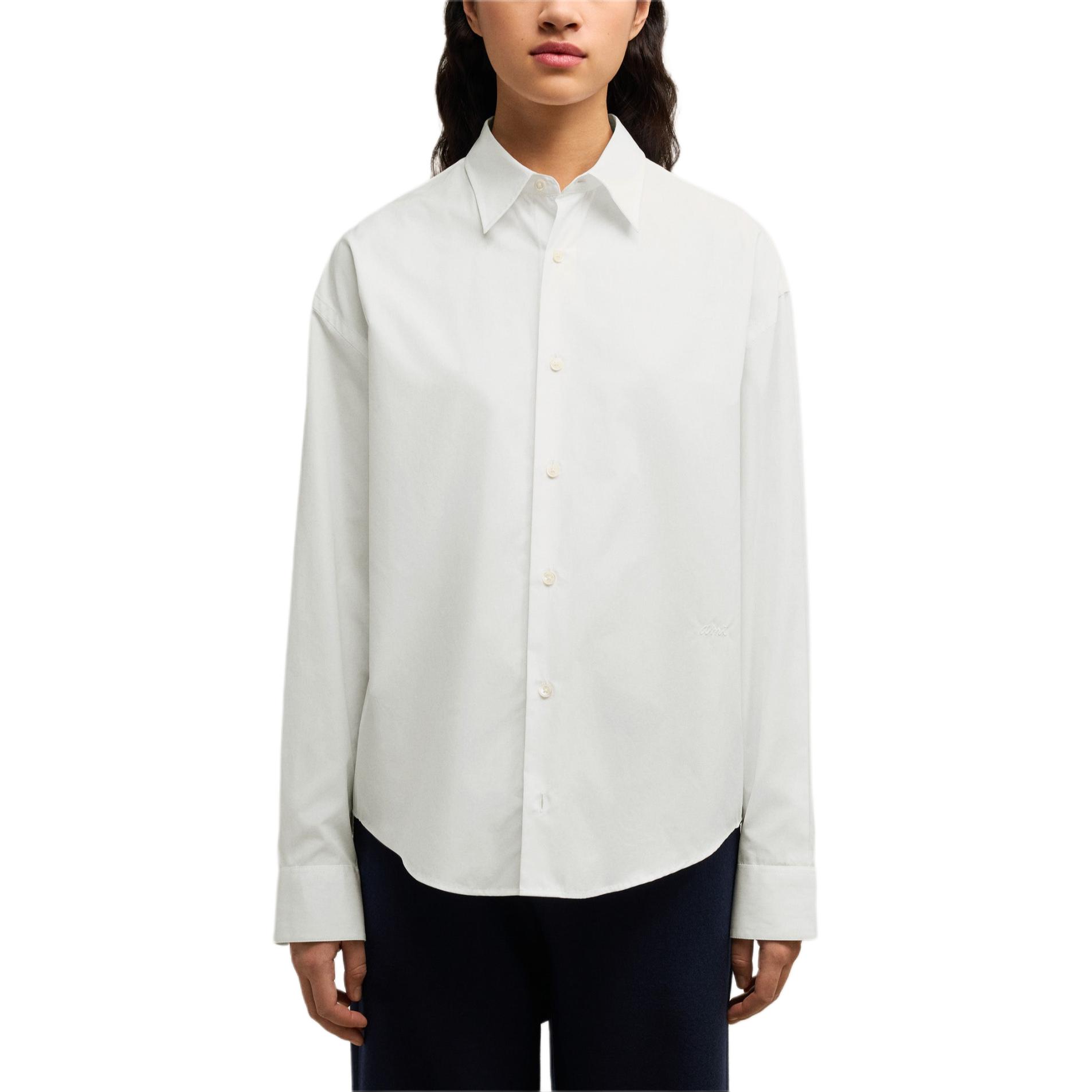 Details for Ami Paris AMIPARIS FW24 男女寬鬆休閒長袖襯衫 白色 USH176CO0063-100