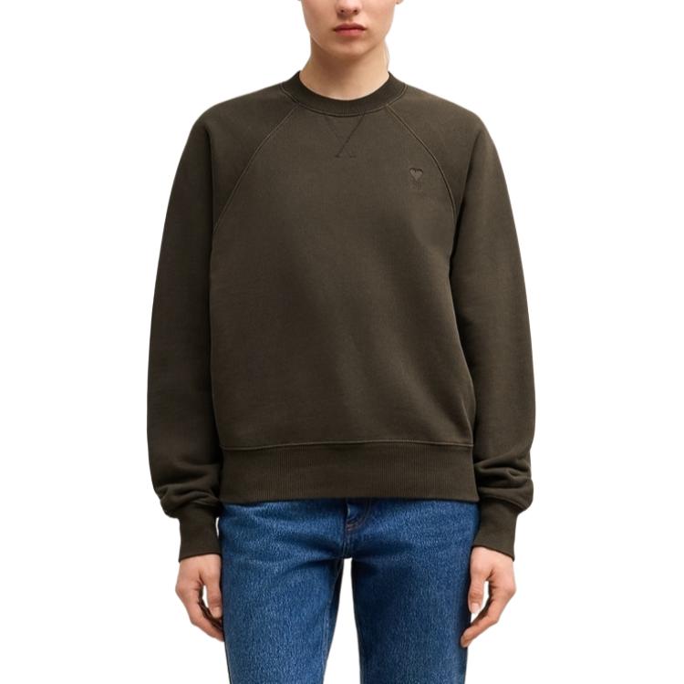 Ami Paris AMIPARIS FW24 Unisex Oversized Crewneck Long Sleeve Sweatshirt Dark Brown USW040JE0091-221 圖 3