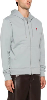 Ami Paris AMIPARIS FW24 Hoodie Jacket Zip Up Unisex Warna Biru Abu-Abu dengan Hati Merah USW435730-BLUE Shop Ami Paris AMIPARIS FW24 Hoodie Jacket Zip Up Unisex Warna Biru Abu-Abu dengan Hati Merah USW435730-BLUE