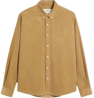 Ami Paris AMIPARIS FW24 Unisex Solid Color Button-Up Long Sleeve Shirt Beige. USH060CO0089-255 Ami Paris AMIPARIS FW24 Unisex Solid Color Button-Up Long Sleeve Shirt Beige. USH060CO0089-255