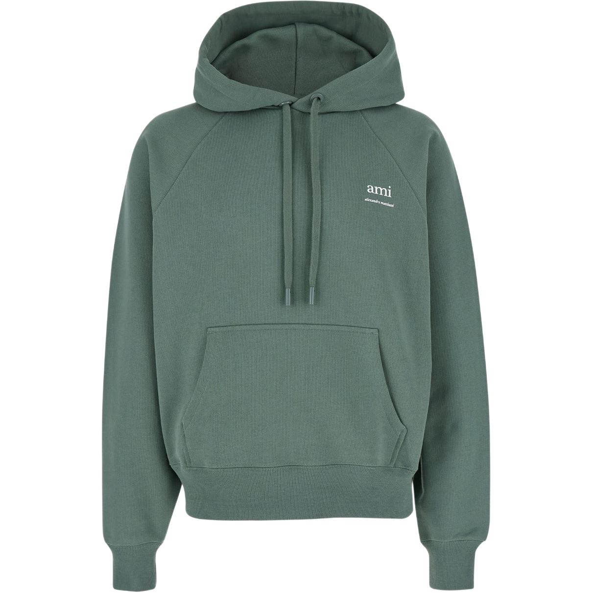 AMI PARIS AMIPARIS Green Hoodie with Embroidered Logo Long Sleeve USW2247474013