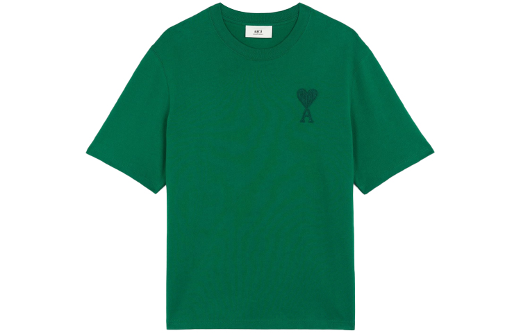 Order Ami Paris AMIPARIS 綠色愛心刺繡寬鬆版型男士T恤 A21HJ128726-300