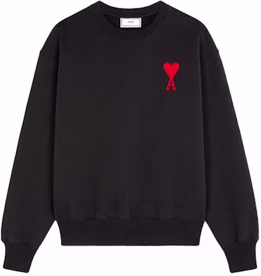 Ami Paris AMIPARIS Baju Sejuk Crewneck Hitam Logo Hati Koleksi Musim Luruh. H20HJ034747-001 Buy Ami Paris AMIPARIS Baju Sejuk Crewneck Hitam Logo Hati Koleksi Musim Luruh. H20HJ034747-001