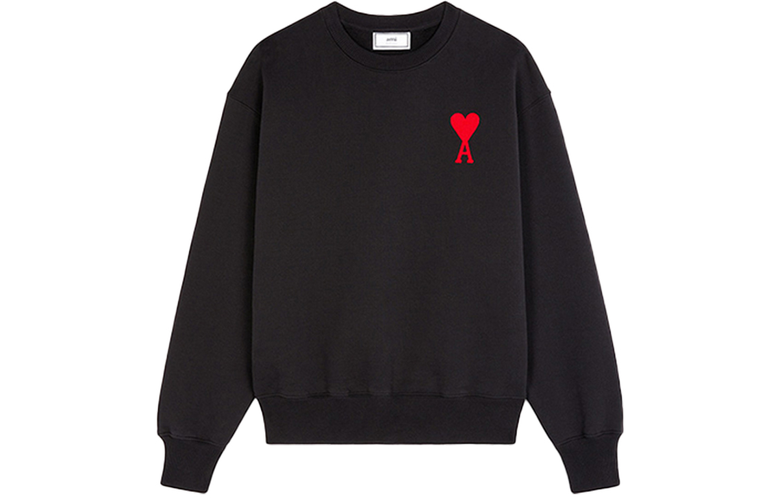 Ami Paris AMIPARIS Heart Logo Black Crewneck Sweatshirt  Fall Collection. H20HJ034747-001 圖 2