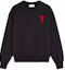 Order Ami Paris AMIPARIS Baju Sejuk Crewneck Hitam Logo Hati Koleksi Musim Luruh. H20HJ034747-001