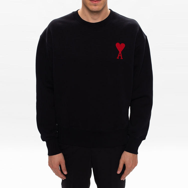 Ami Paris AMIPARIS Heart Logo Black Crewneck Sweatshirt  Fall Collection. H20HJ034747-001 圖 3