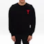 Lookbook Ami Paris AMIPARIS Baju Sejuk Crewneck Hitam Logo Hati Koleksi Musim Luruh. H20HJ034747-001