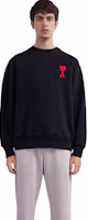 Details for Ami Paris AMIPARIS Heart Logo Black Crewneck Sweatshirt Fall Collection. H20HJ034747-001