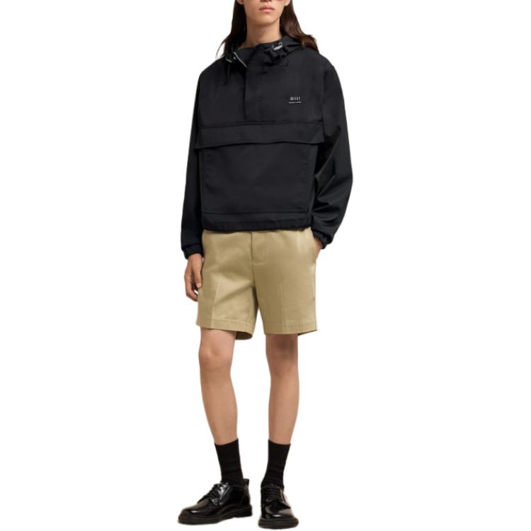 Ami Paris AMIPARIS Hooded Nylon Windbreaker Jacket Ami Logo Unisex Black Outdoor Coat. UJK101PA0007-001 圖 3