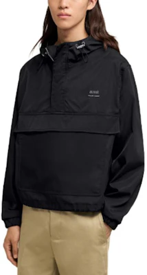Chaqueta Rompevientos Unisex Negra Ami Paris AMIPARIS con Capucha y Logo Ami. UJK101PA0007-001 Details for Chaqueta Rompevientos Unisex Negra Ami Paris AMIPARIS con Capucha y Logo Ami. UJK101PA0007-001