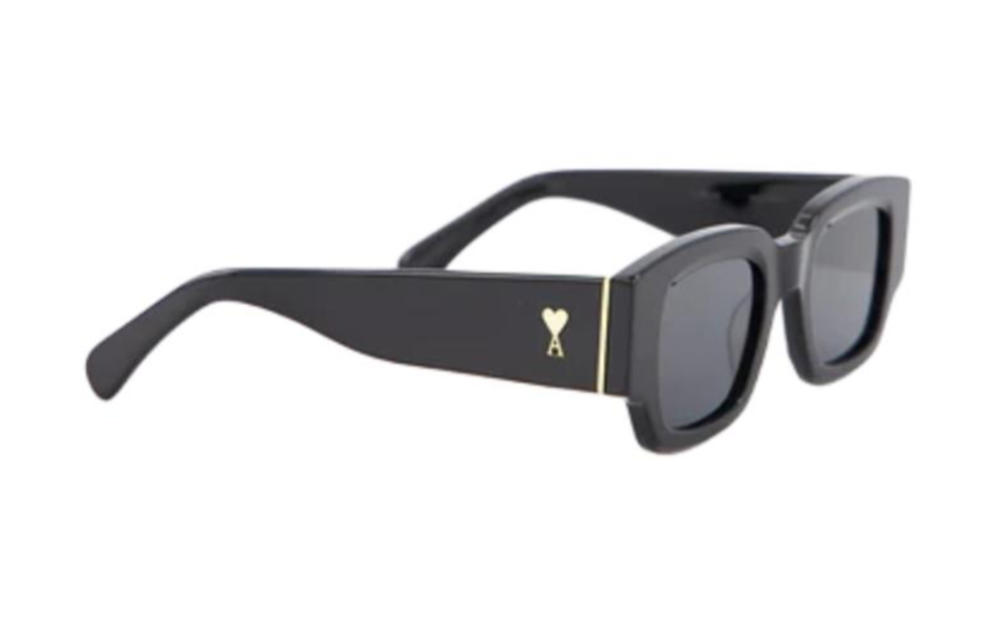 Shop Gafas de Sol Ami Paris AMIPARIS Irregulares Unisex Negras con Patillas con Logo. UGL507AM0004001