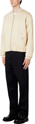 Ami Paris AMIPARIS 標誌香草色棉質混紡長袖飛行夾克 HJK023CO0009 Lookbook Ami Paris AMIPARIS 標誌香草色棉質混紡長袖飛行夾克 HJK023CO0009