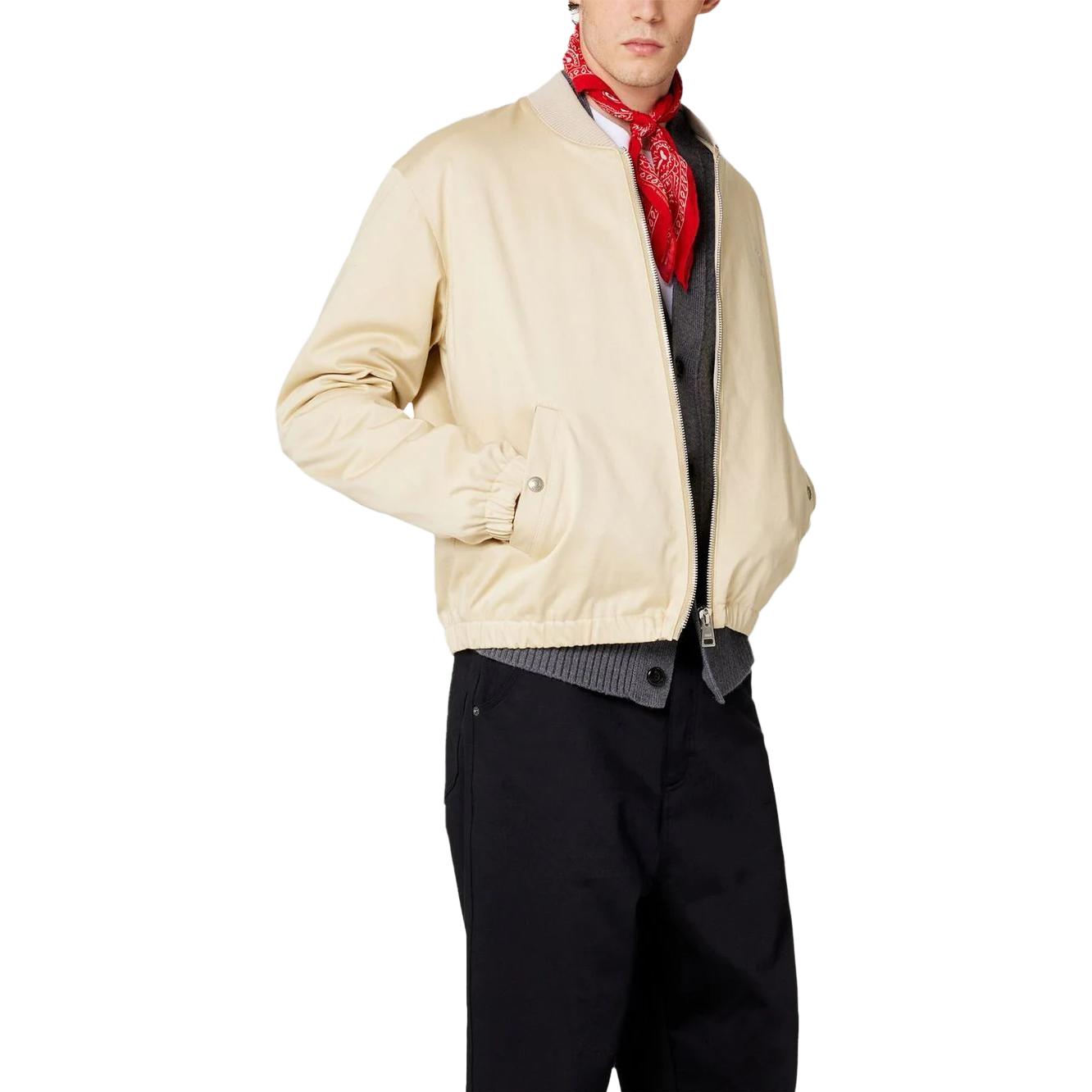 Ami Paris AMIPARIS Logo  Vanilla Cotton-Blend Bomber Jacket Long Sleeve HJK023CO0009 圖 4