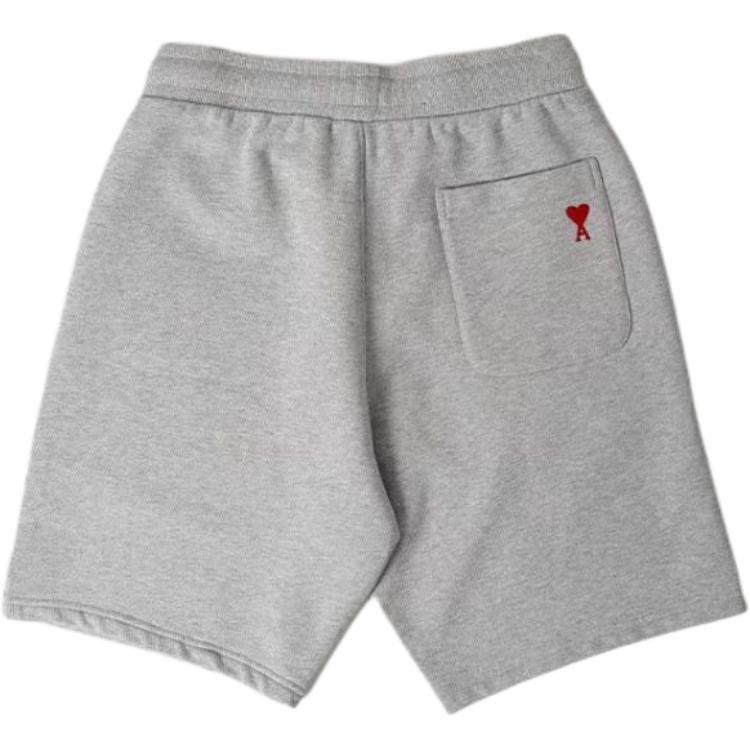 Ami Paris AMIPARIS Logo Embroidered Drawstring Casual Shorts Men’s Light Grey. E24USO635747-0951