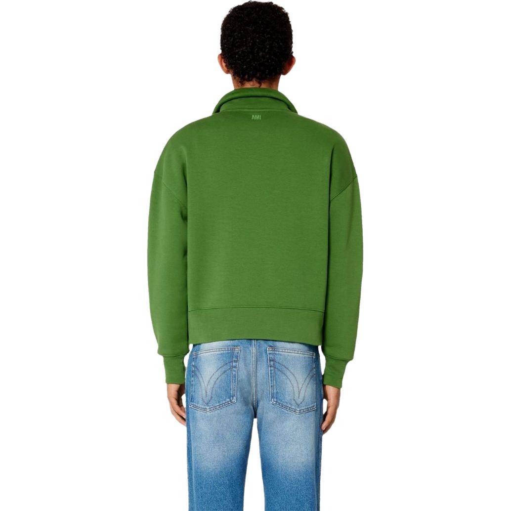 Ami Paris AMIPARIS Logo Print Drawstring Stand Collar Sweatshirt Unisex Green. USW512740-311 圖 4