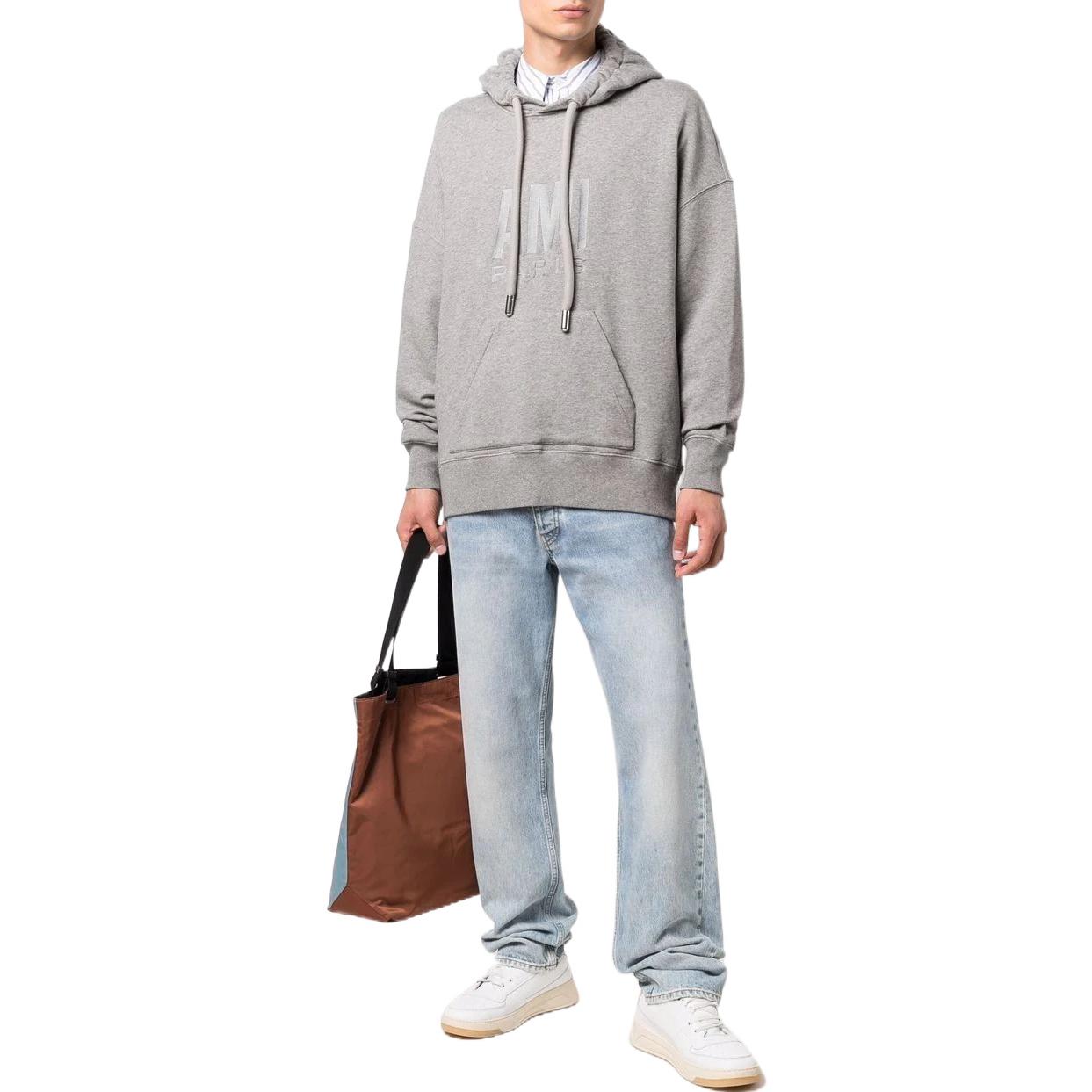 AMI PARIS AMIPARIS Logo Print Oversized Sweatshirt Unisex Dark Grey USW203731055 圖 4