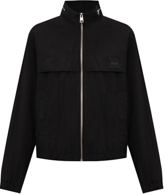 Ami Paris AMIPARIS標誌印花拉鏈寬鬆風衣外套 男女同款 黑色 UJK058PA0009-BLACK Buy Ami Paris AMIPARIS標誌印花拉鏈寬鬆風衣外套 男女同款 黑色 UJK058PA0009-BLACK