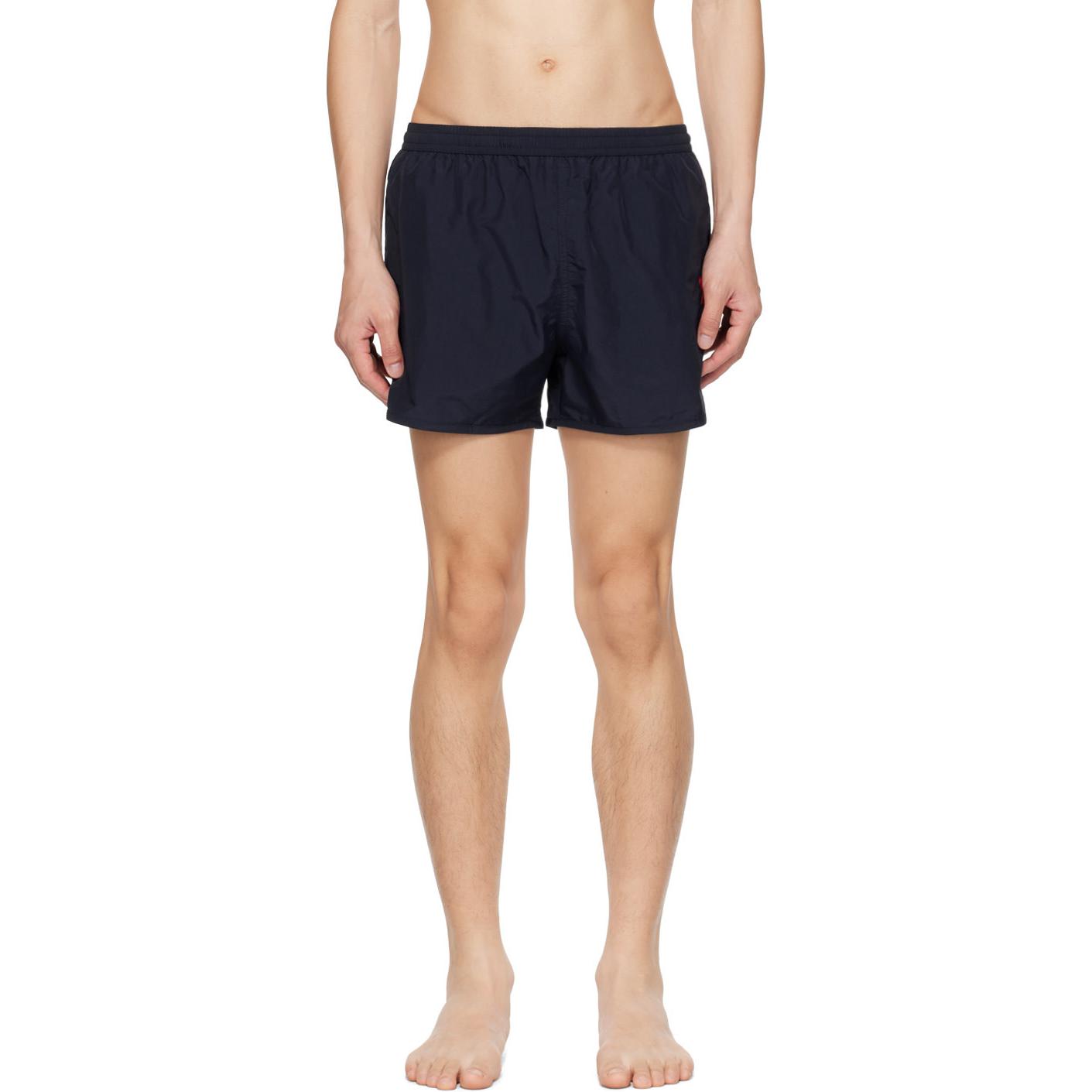 Order Ami Paris AMIPARIS Shorts de Natación Azul Marino con Diseño de Corazón Bordado. HBW001PA000400241