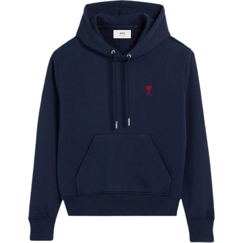 Ami Paris AMIPARIS Navy Blue Unisex Oversized Hoodie with Logo Print. BFUSW235-730-430 圖 2