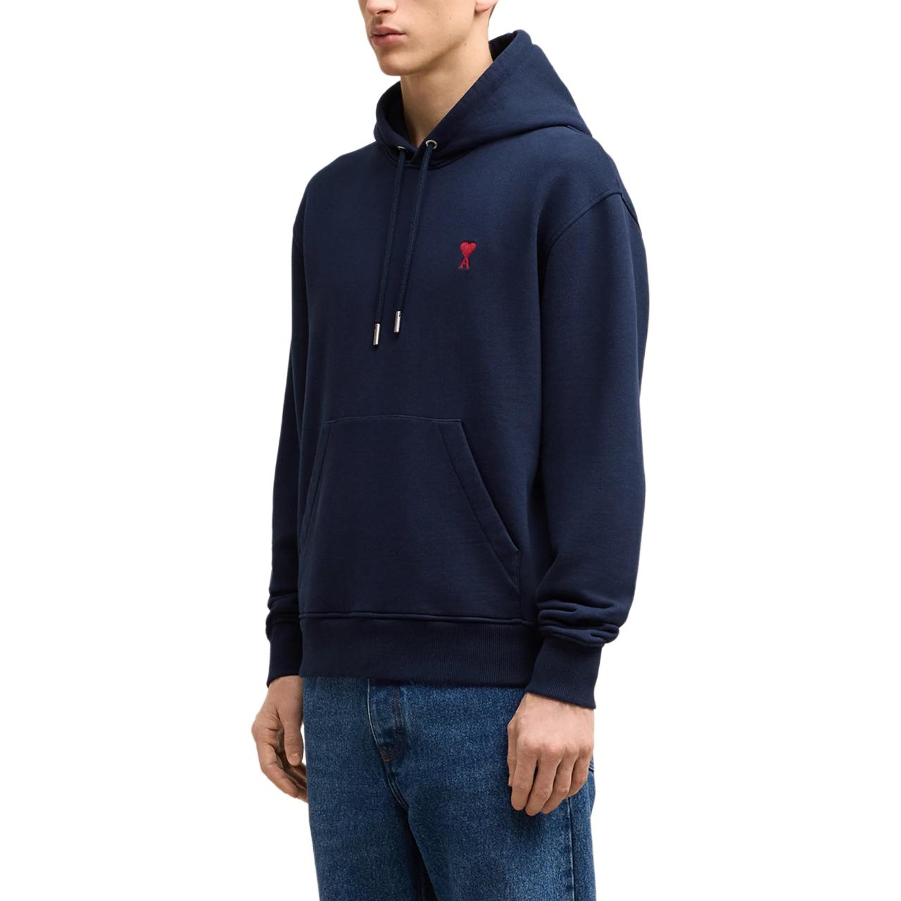 Ami Paris AMIPARIS Navy Blue Unisex Oversized Hoodie with Logo Print. BFUSW235-730-430 圖 6