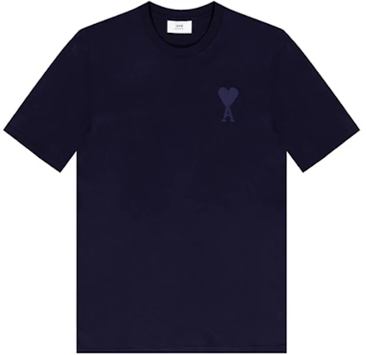 Ami Paris AMIPARIS Navy Tonal Ami De Coeur Heart Embroidered Unisex Loose T-shirt E21HJ128726-410 Order Ami Paris AMIPARIS Navy Tonal Ami De Coeur Heart Embroidered Unisex Loose T-shirt E21HJ128726-410