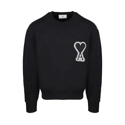 Ami Paris AMIPARIS Oversized Logo Pullover Grey Sweatshirt Black. A20HJ037747-001